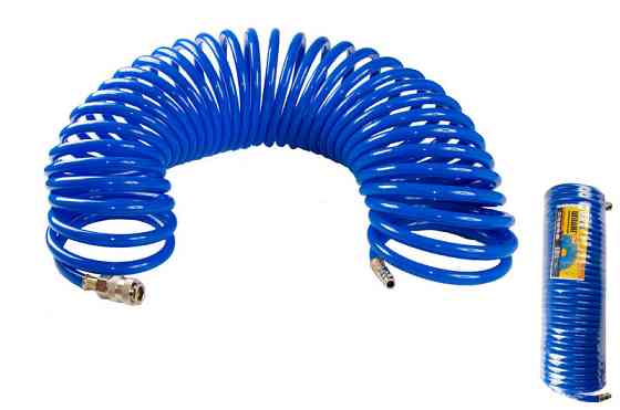 Шланг пневматический спиральный MASTERTOOL PU 15 атм 8х12 мм 15 м с быстросъемными соединениями 81-8 Харків