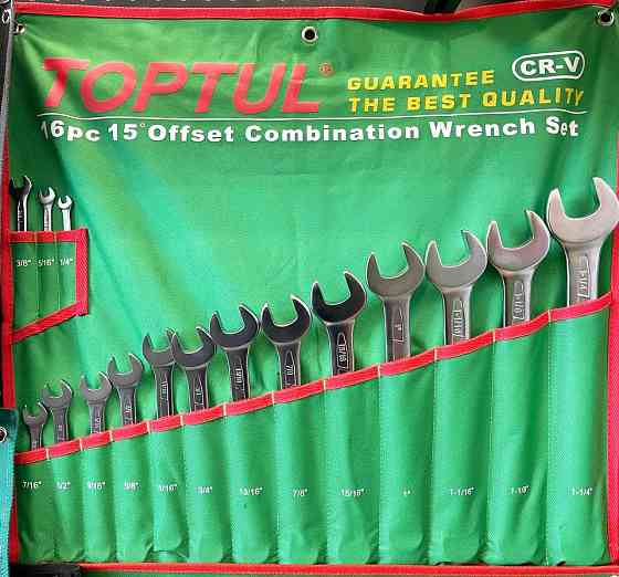 Набор ключей дюймовых комбинированных TOPTUL 16 шт. (1/4"-1-1/4") GBAA1604 Харьков