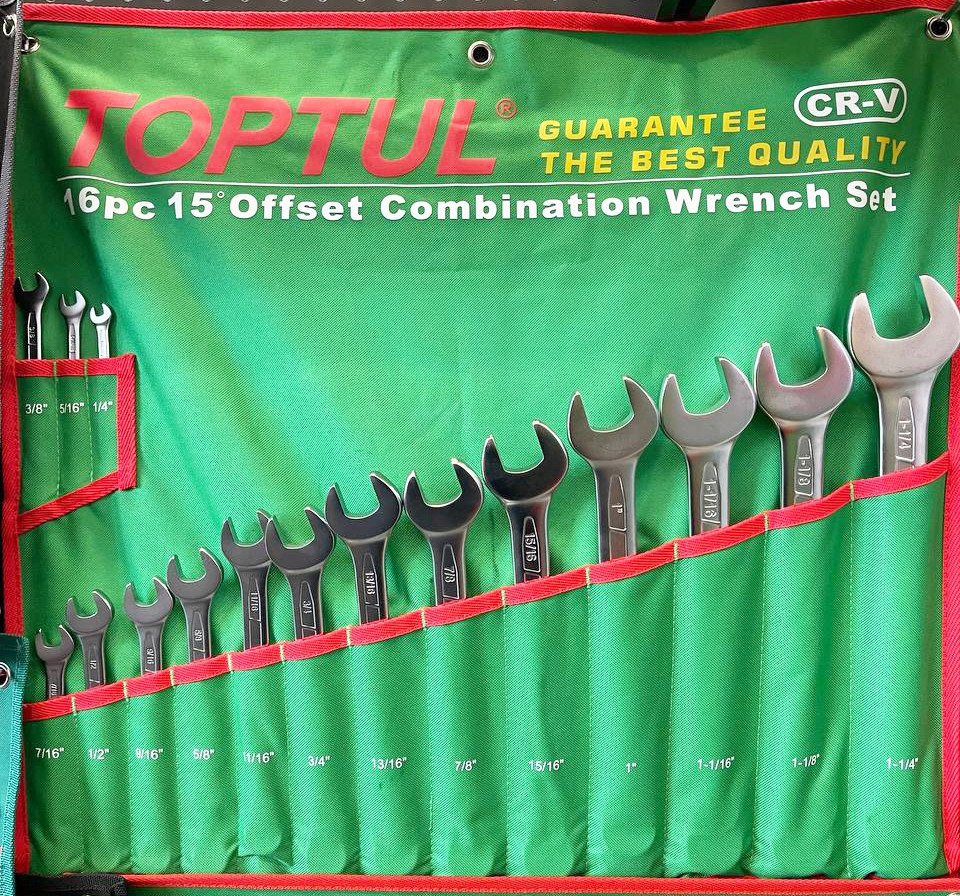 Набор ключей дюймовых комбинированных TOPTUL 16 шт. (1/4"-1-1/4") GBAA1604 Харьков - изображение 4