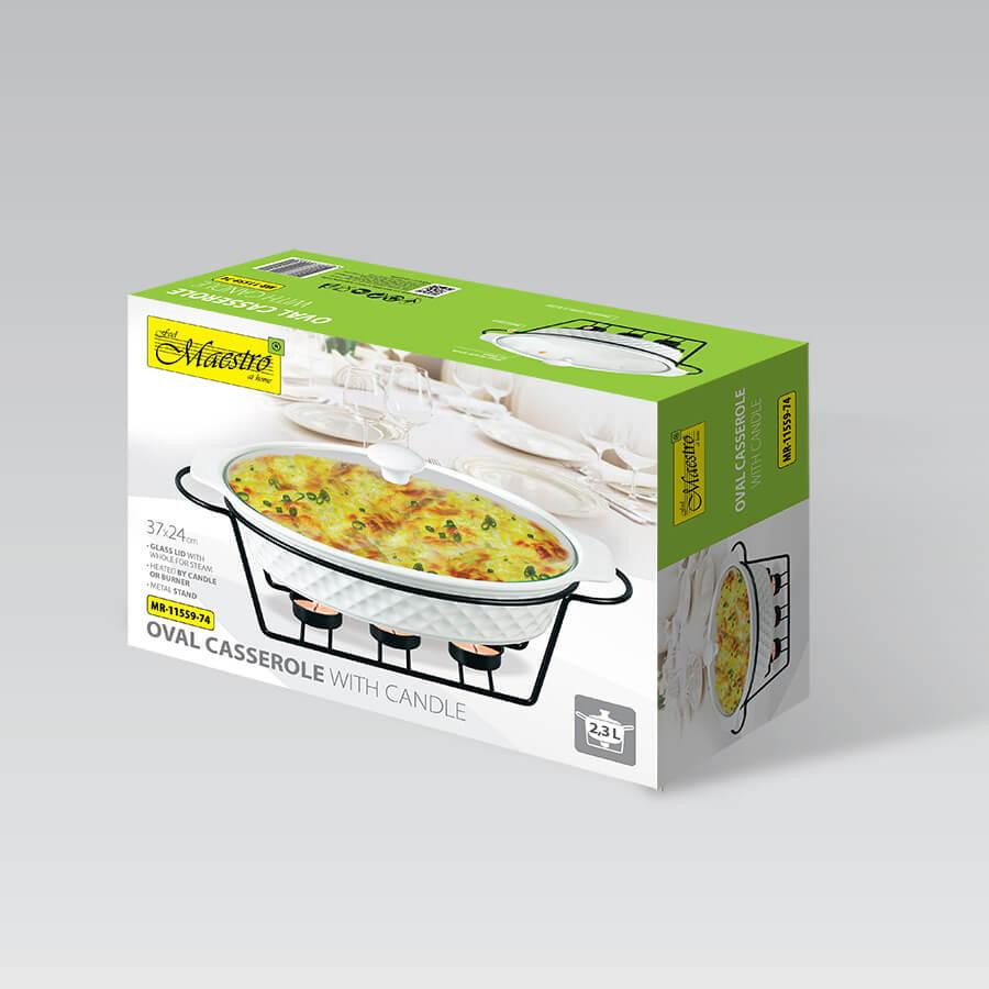 Мармит овальный керамический Maestro 2,3 л MR-11559-74 Одеса - зображення 2