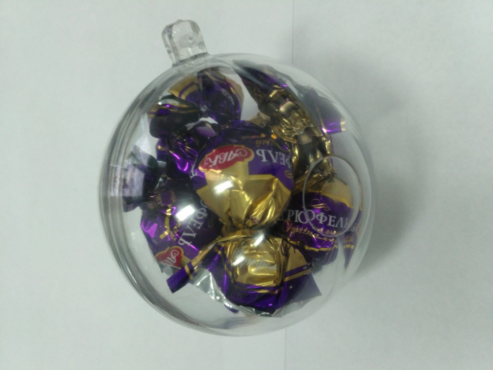 Новогодний прозрачный разъемный шар для конфет Київ - зображення 2