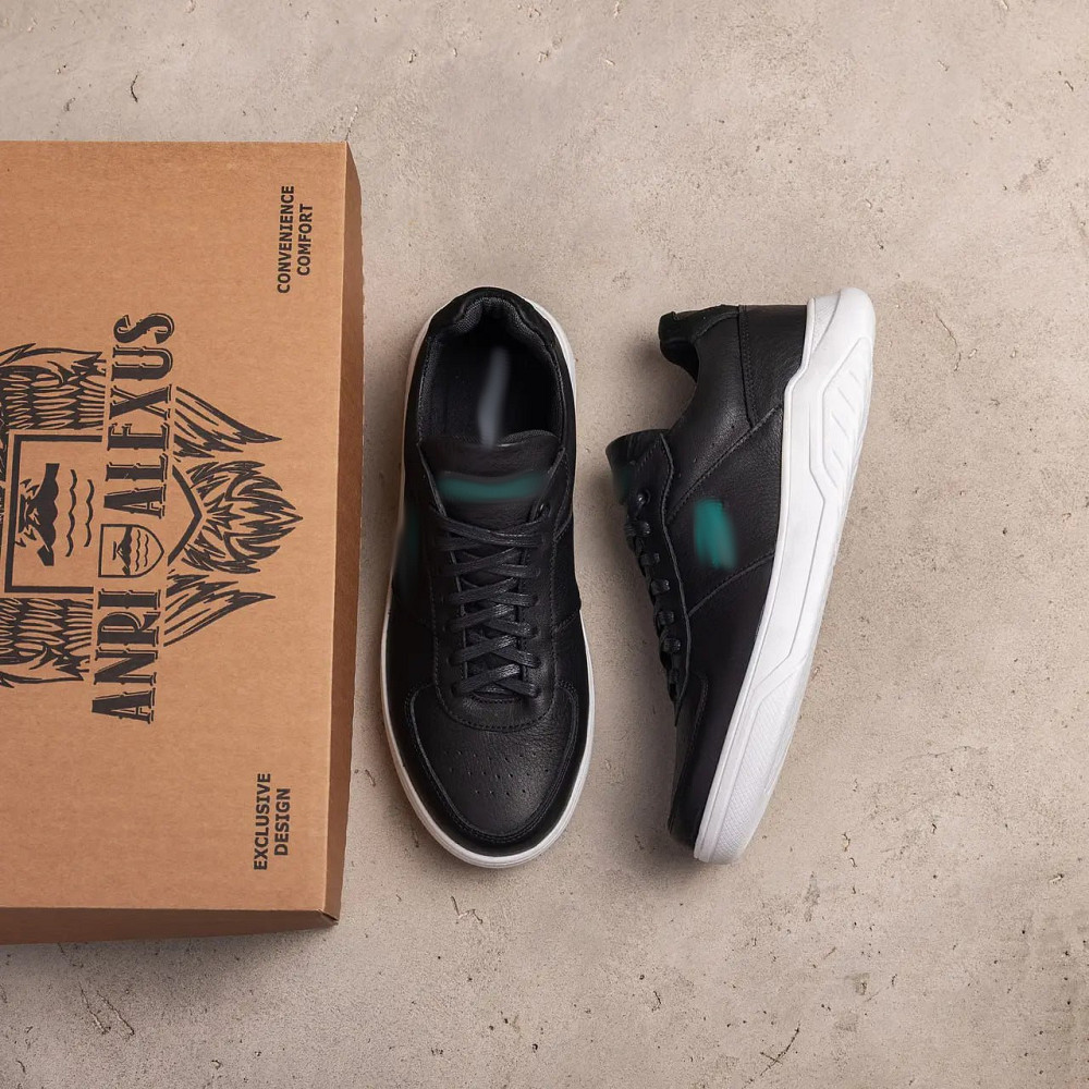 Мужские кожаные кроссовки Baseshot Black Київ - зображення 7