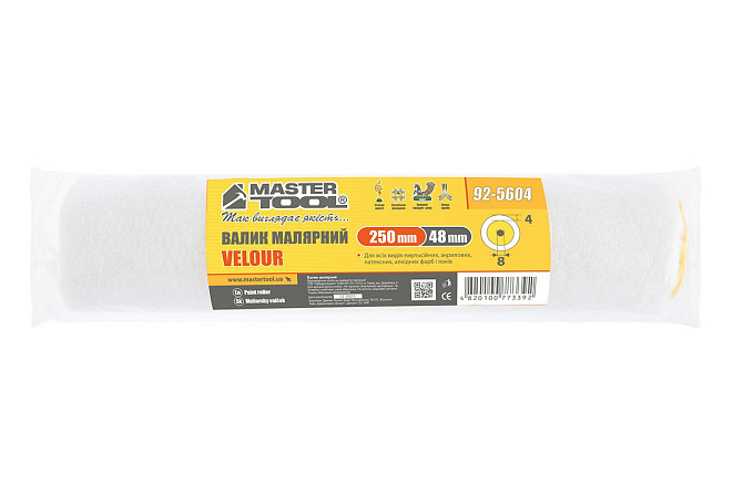 Валик малярный MASTERTOOL Velour 48/250/4 мм Ø 8 мм 92-5604_Р Харків - зображення 3