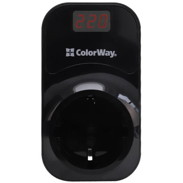 Реле напруги ColorWay (16A/3680W) 150V-210V/230V-280V DS1 Black (CW-VR16-04D) Харків - зображення 2