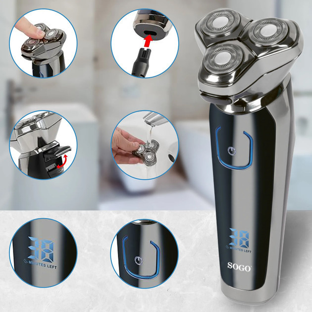 Электробритва Sogo SS-3460 серебристая Киев - изображение 3