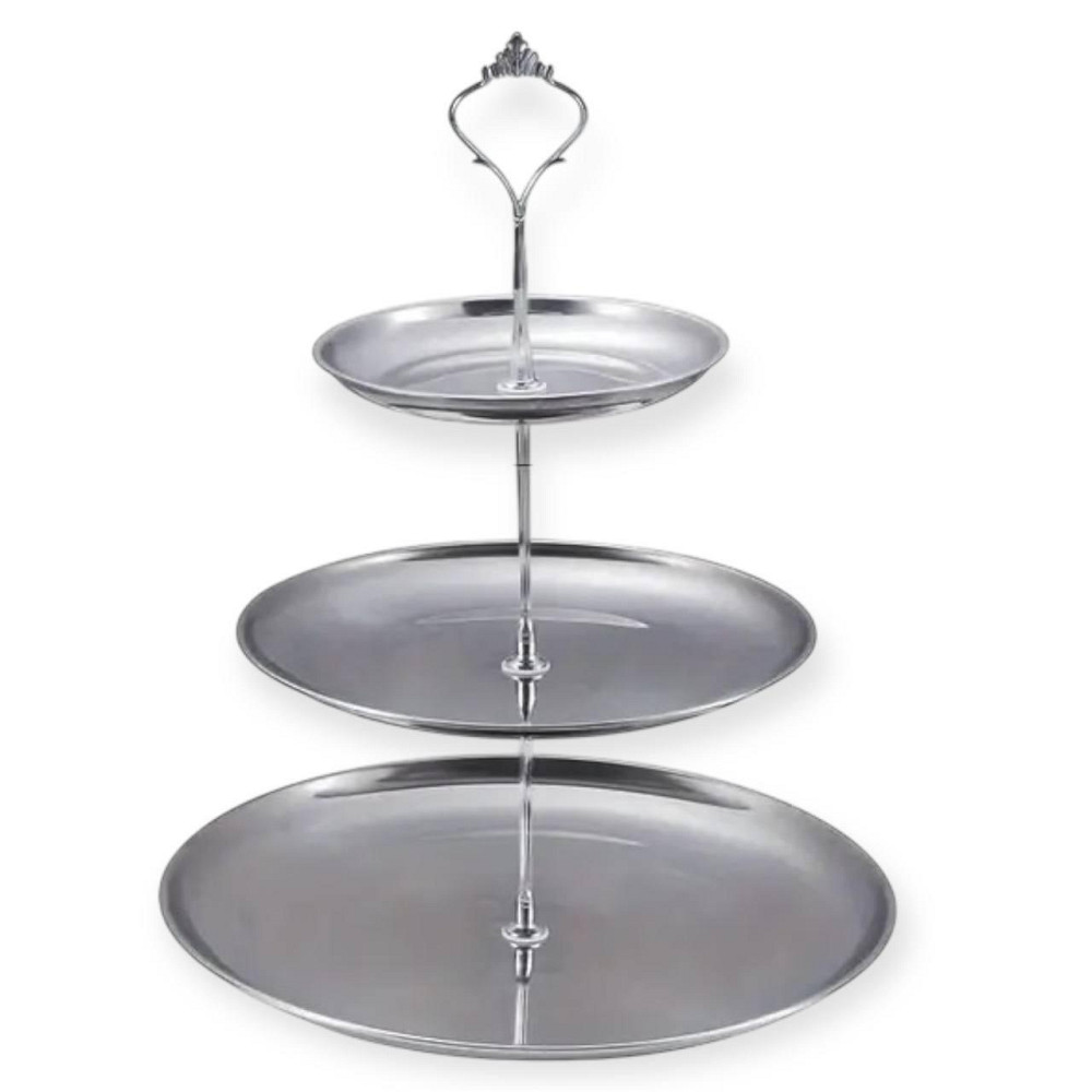 Подставка 3-ярусная для праздничной сервировки серебряная Одеса - зображення 4