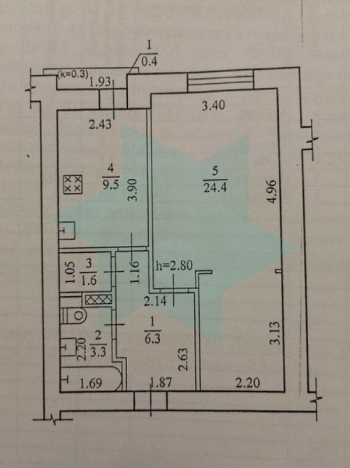 Продам. 1-к.кв. 5/14, вул.Робоча Днепр - изображение 1