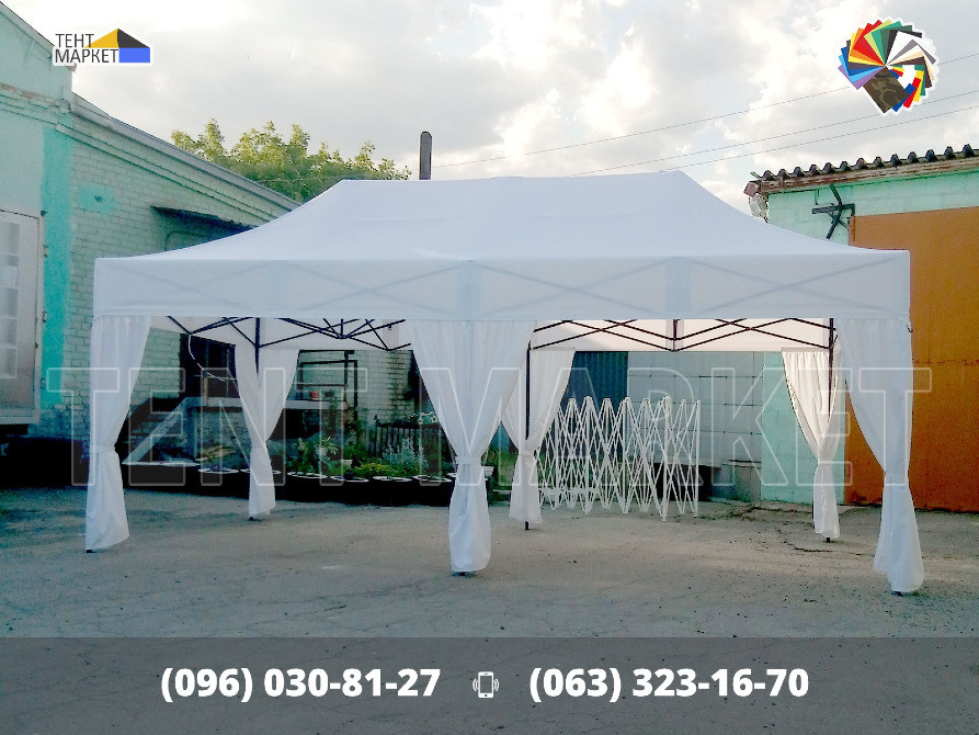 Намет “Event”. Розсувний шатер 6х3 Білий для заходів та вечірок. Івент шатри намети виготовлення Запоріжжя - зображення 4