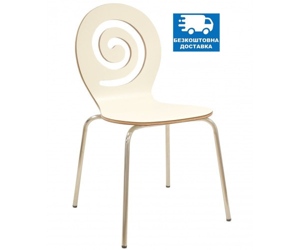 Стілець Лев дерев'яний білий Дніпро - зображення 1