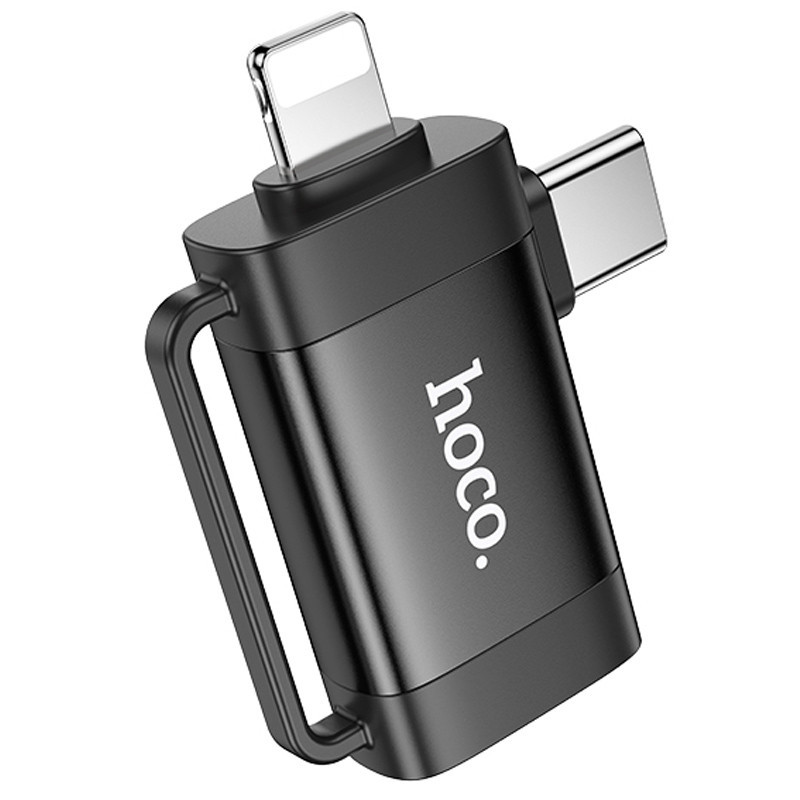 Переходник Hoco UA31F OTG 2in1 Lightning male/Type-C male to USB female Херсон - зображення 1