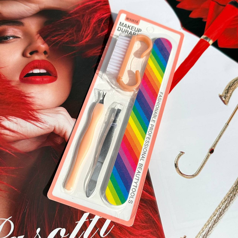 Набор инструментов для ухода ногтей Радуга 11352 4 предмета Київ - зображення 1