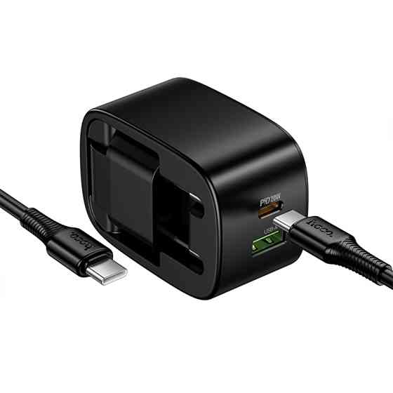 Уценка СЗУ Hoco CS102A Folding PD30W+QC3.0 (1USB-A/1C) + кабель Type-C to Type-C Херсон