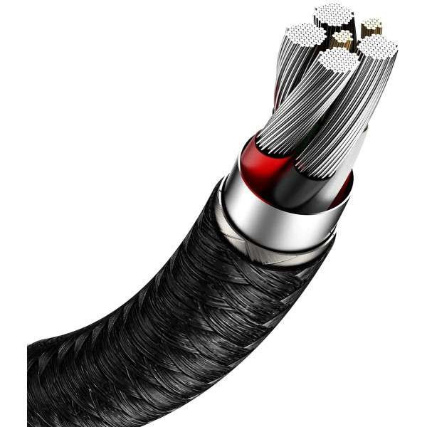 Кабель Baseus Cafule USB to Type-C 66W 0.25m Black (CAKF000001) Харьков - изображение 5