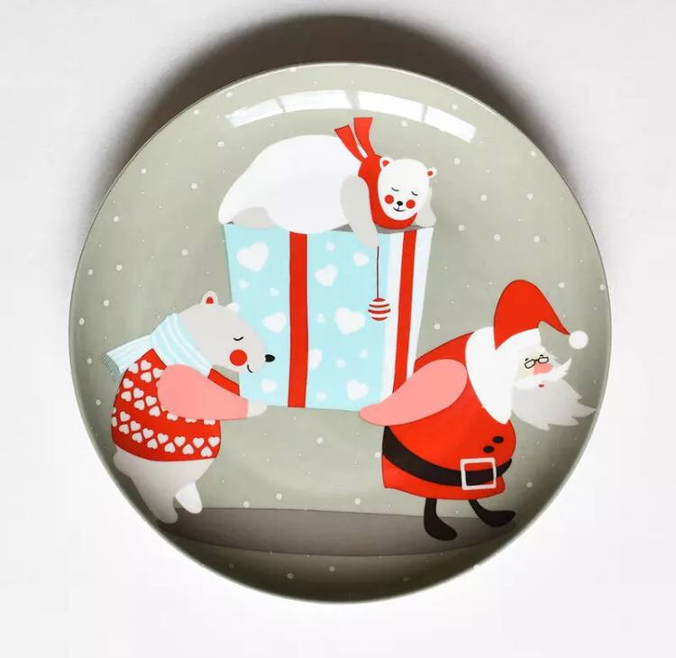 Тарілка десертна Новорічна Merry Christmas 1 9013 20 см Київ - зображення 1