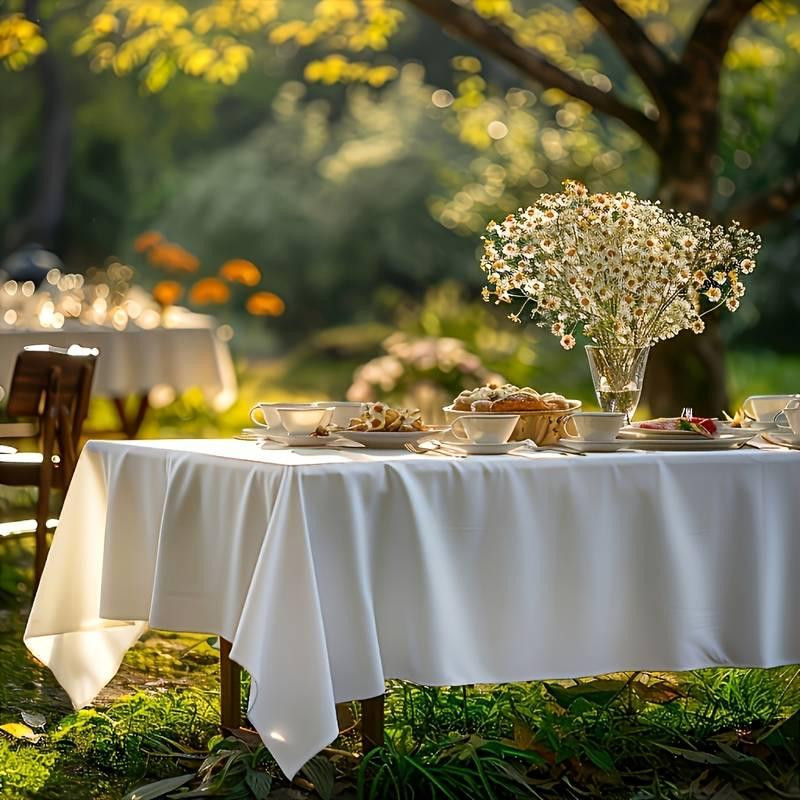 Скатерть  атласная праздничная Leeseph 145х300см белая Одеса - зображення 3