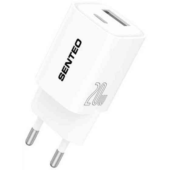 Мережевий зарядний пристрій Senteo S-03 USB-A/USB-C PD3.0&QC3.0 20W White Харьков