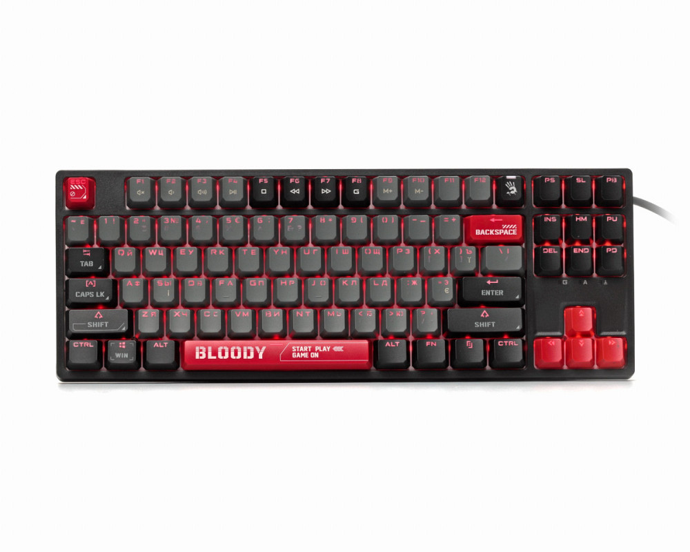 Клавиатура компьютерная проводная Bloody S87(EnergyRed) красная Київ - зображення 2