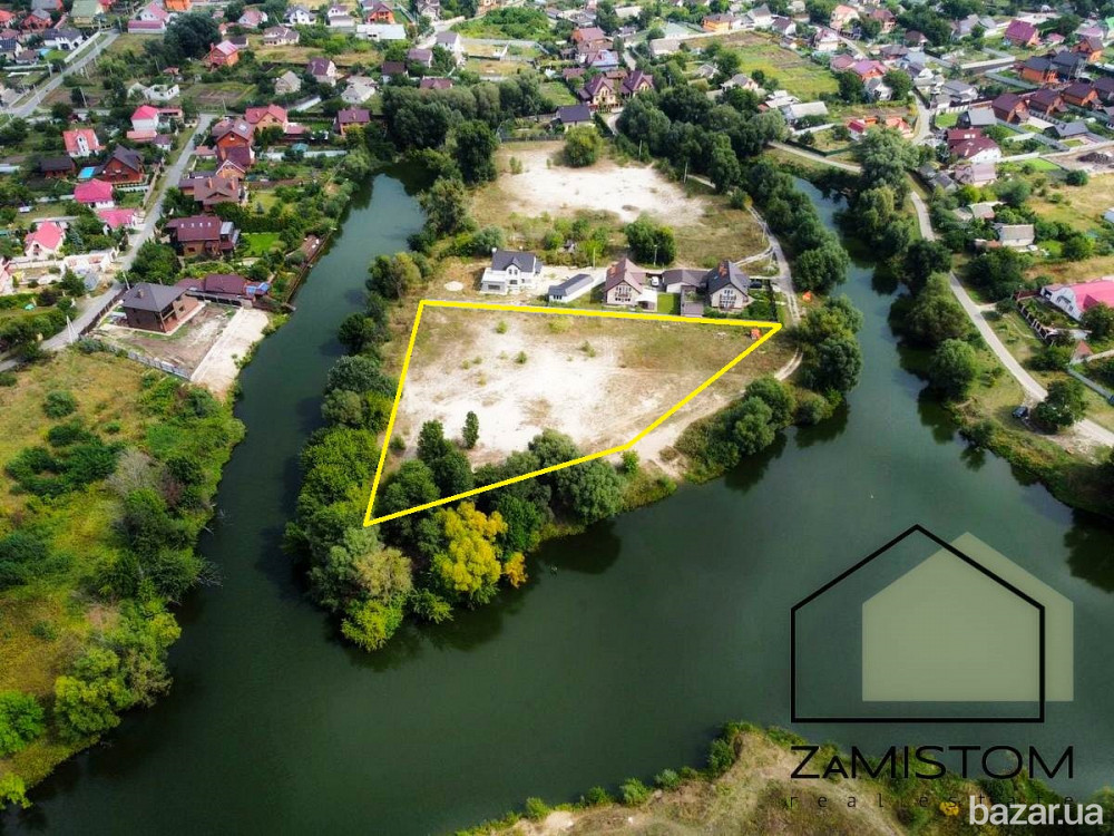 Продаж супер ділянка 50 соток в селі Гнідин. Знаходить на півострові, із своїм виходом до річки. Ел Бориспіль - зображення 1