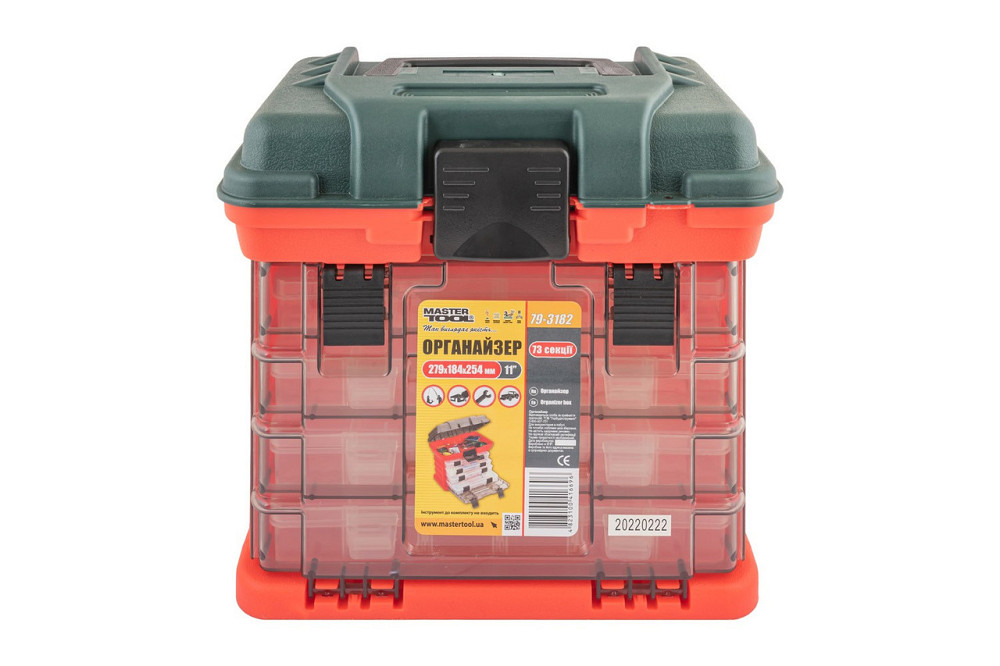 Органайзер MASTERTOOL с выдвижными боксами 4 шт 73 секции 11" 279х184х254 мм 79-3182 Харків - зображення 1