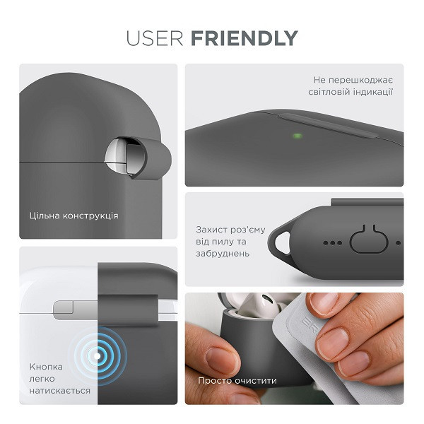 Чохол для навушників ArmorStandart Hang Case для Apple AirPods Pro 2 Advanced Ash (ARM68600) Харків - зображення 3