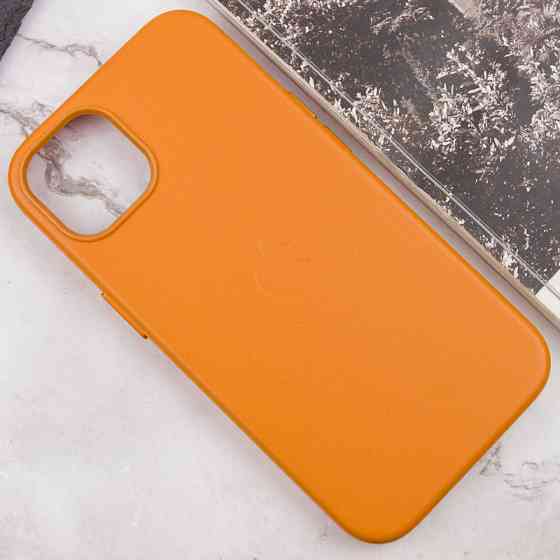 Кожаный чехол Leather Case (AAA) with MagSafe and Animation для Apple iPhone 13 (6.1") Херсон