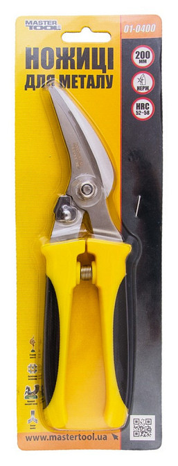 Ножницы для металла MASTERTOOL универсальные 200 мм левый рез 01-0400 Харків - зображення 2