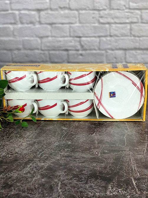 Набір для капучино 12 предметів 160 мл Ellipse Fuchsia Luminarc 67454/67808 Київ - зображення 1