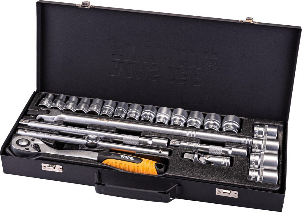 Набор инструментов MASTERTOOL PROFI ½" 24 шт 10-32 мм CrV50BV30 металлический кейс 78-4124 Харків - зображення 1
