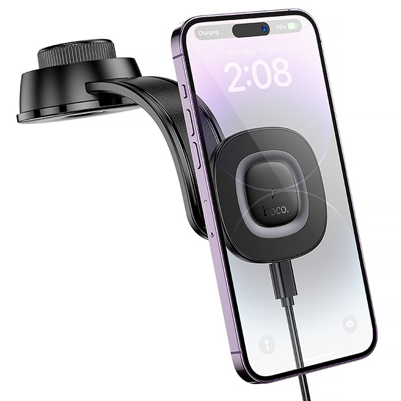 Автодержатель с БЗУ Hoco HW31 Crown Magnetic Wireless Charging 15W Херсон - изображение 3