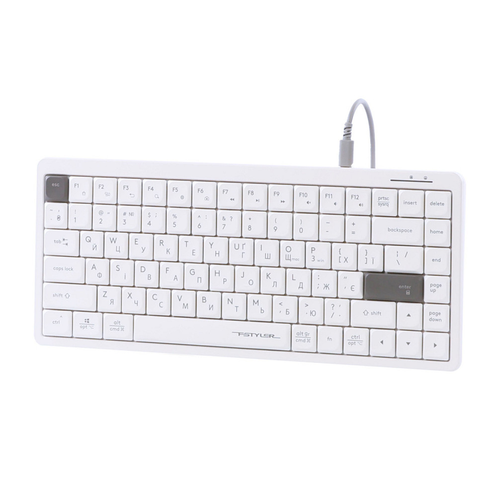 Клавиатура компьютерная проводная A4Tech Fstyler FX53(White) белая Київ - зображення 3
