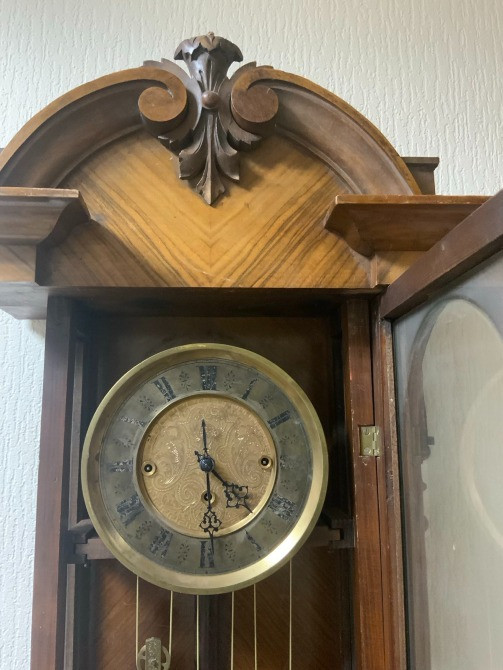 Антикварний настінний годинник з гирями і маятником. Киев - изображение 4