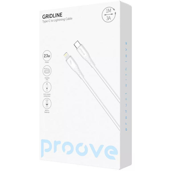 Кабель Proove GridLine Type-C to Lightning 27W 1m White (CCGL27002102) (Код товару:41587) Харьков - изображение 2