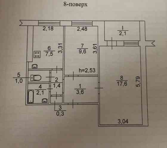 Продам 2 ком. квартиру,ж/м.Лебережный 2 Дніпро