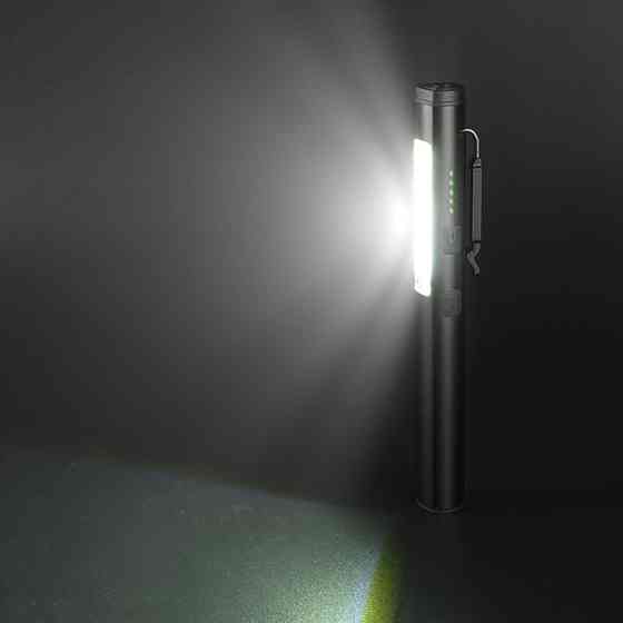 Фонарик светодиодный алюминиевый (COB+LED) с УФ, лазером и магнитом Pen Light  PROTESTER PRO-FL0305S Харків