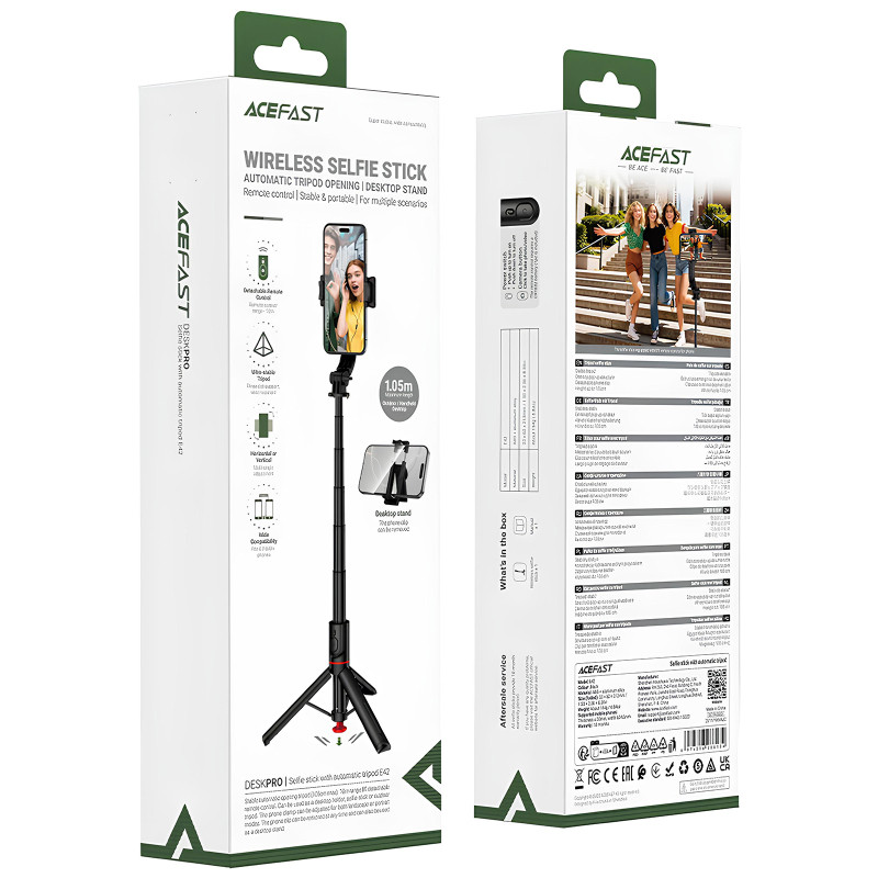 Монопод для селфи Acefast E42 трипод + съемный BT пульт Херсон - зображення 6