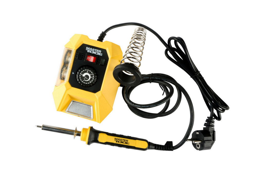 Станция паяльная MASTERTOOL 48 Вт 220V/50Hz 100-500°С 2 насадки 2 катушки припоя ПОС 99% 44-0022 Харків - зображення 2