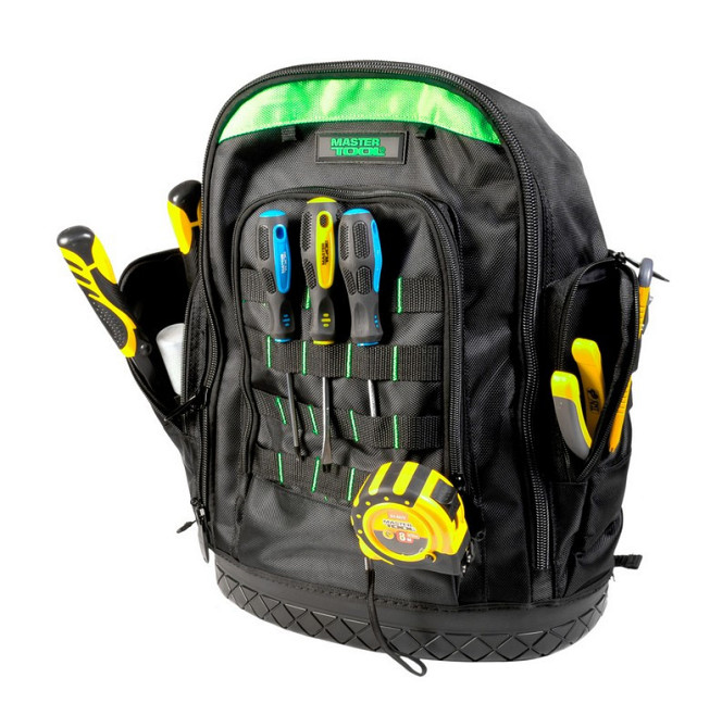 Рюкзак для инструментов MASTERTOOL 380х180х480 мм 22 кармана пластиковое дно 1680 DEN 79-1934 Харьков - изображение 9