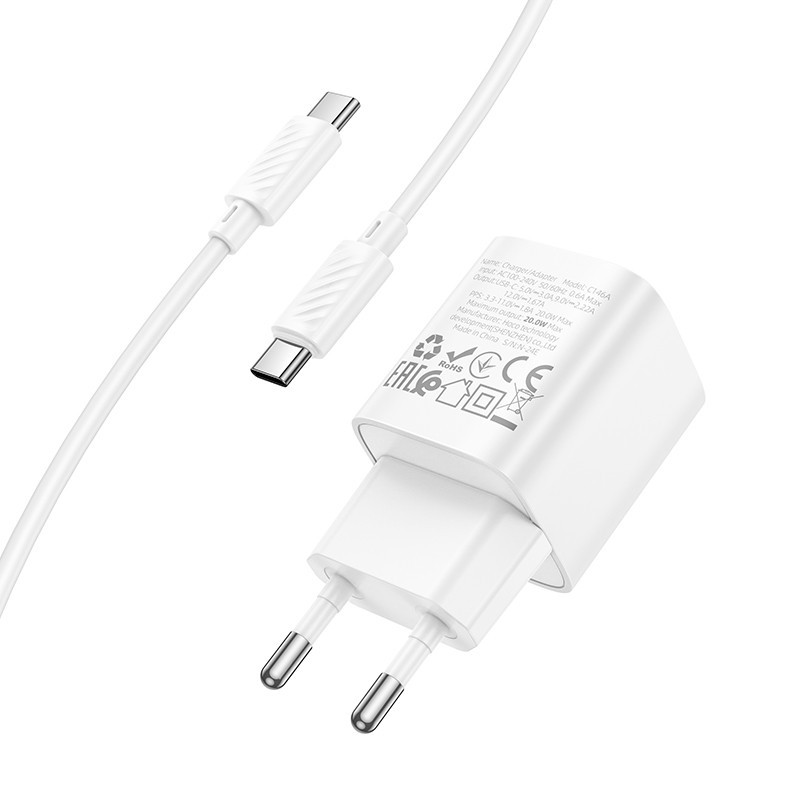 СЗУ Hoco C146A Charm PD20W (1USB-C) + кабель Type-C to Type-C Херсон - зображення 7