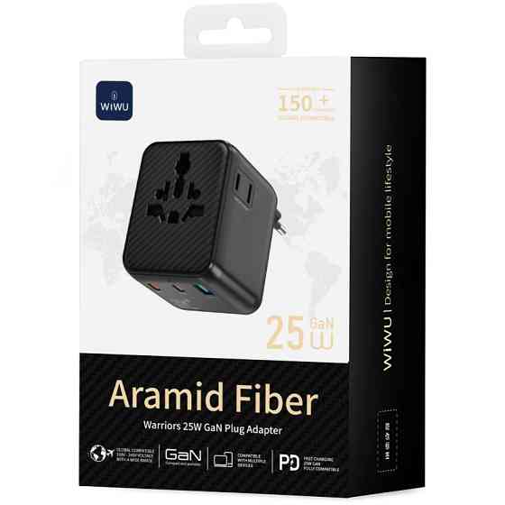 Сетевой универсальный переходник WIWU UA011 Warrior GaN 25W + 1USB-A/2C Херсон