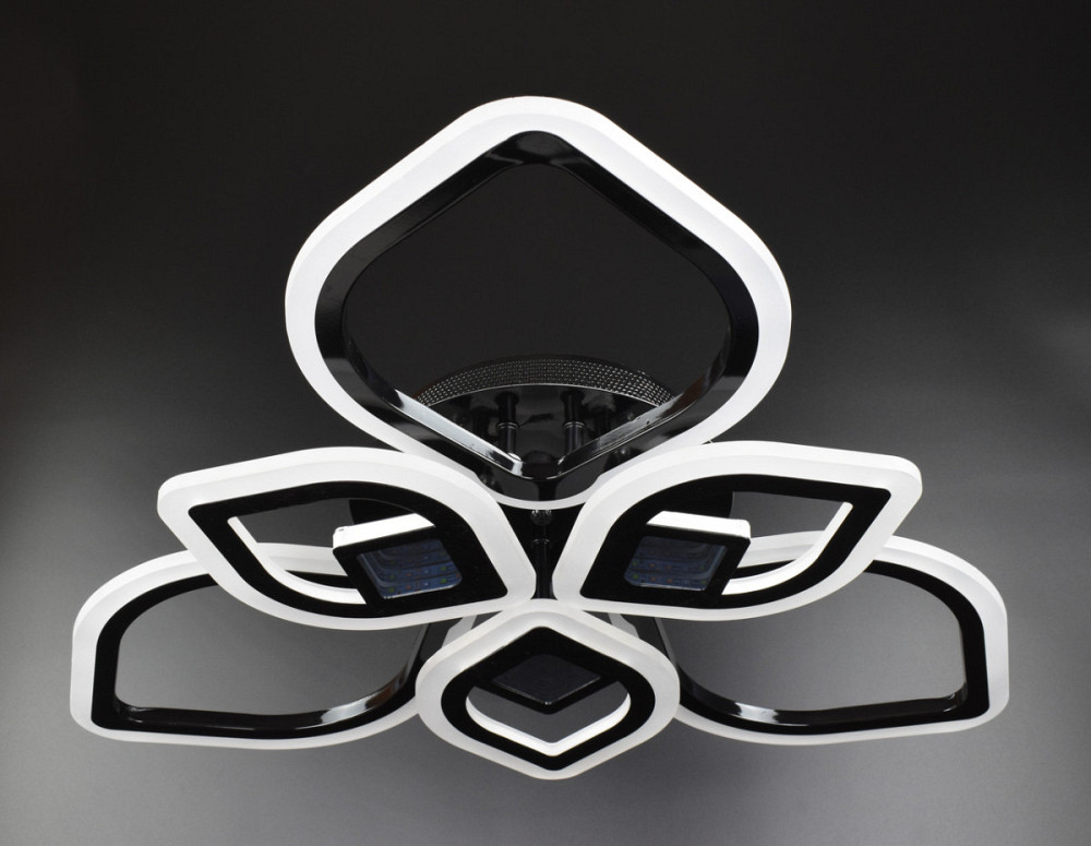 Люстра стельова LED з пультом A2721/3+3-3D-bk Чорний 10х60х60 см. Киев - изображение 1