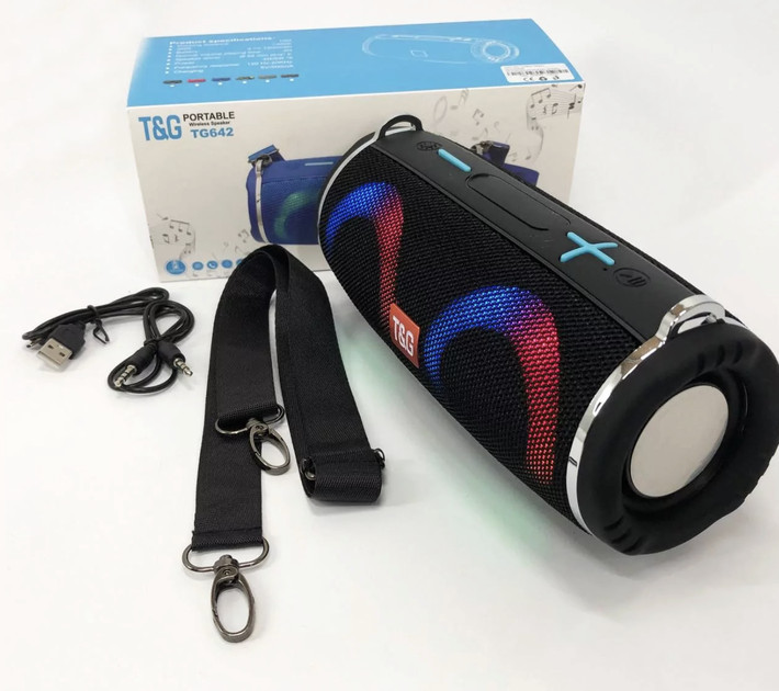 Колонка портативная Bluetooth T&G TG642 black черная Київ - зображення 4