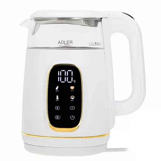 Электрочайник Adler AD 1305 white silver 1.7 л белый с серебристым Київ