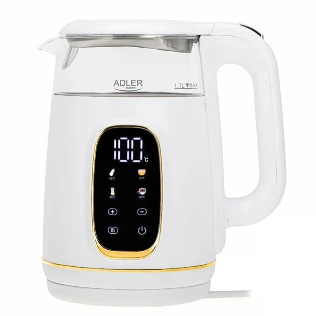 Электрочайник Adler AD 1305 white silver 1.7 л белый с серебристым Киев - изображение 4
