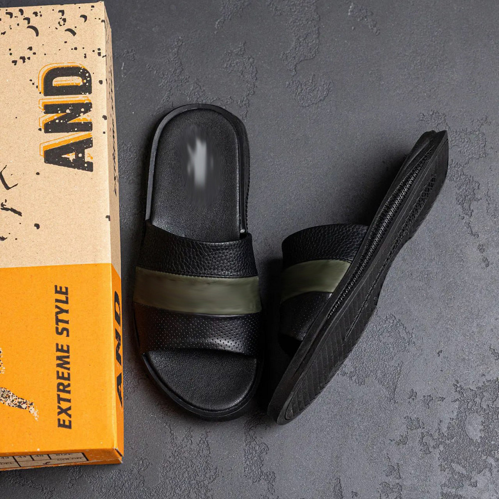 Мужские кожаные  летние шлепанцы-сланцы Київ - зображення 10