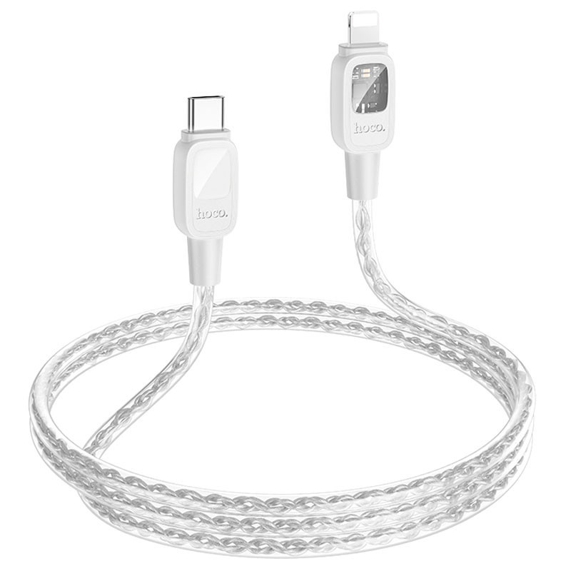 Дата кабель Hoco U124 Stone silicone power-off Type-C to Lightning (1.2m) Херсон - зображення 4