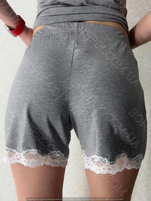 Женская пижама с шортами на бретелях из трикотажа с кружевом "Martina" (арт. LPM 4371/07/01) Кривой Рог - изображение 5