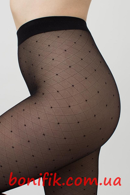 Женские колготки с имитацией сетки в горошек AFINA 40 DEN (model 5) Кривий Ріг - зображення 4