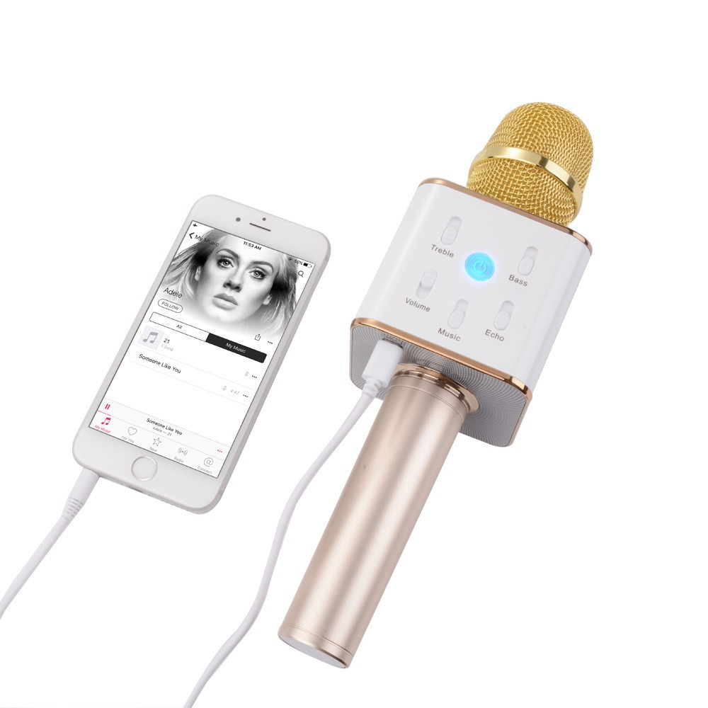 Bluetooth мікрофон для караоке Q7 Блютуз мікро + ЧОХОЛ Чорний Одеса - зображення 4