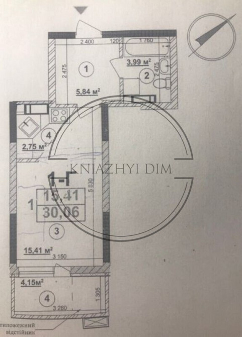 1-но к. квартиры студио в ЖК Радужный. № 21130396 Київ - зображення 4