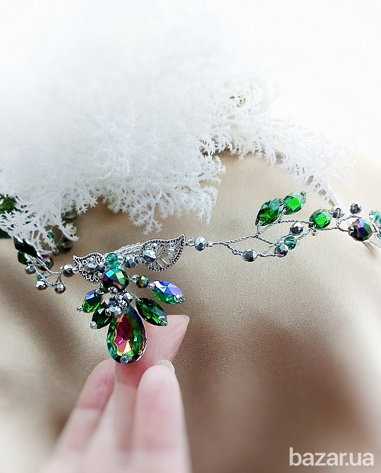 Эльфийская ветвь зелёный диадема налобное украшение веночек ободок обруч гибкий эльф косплей аниме Луцк - изображение 2